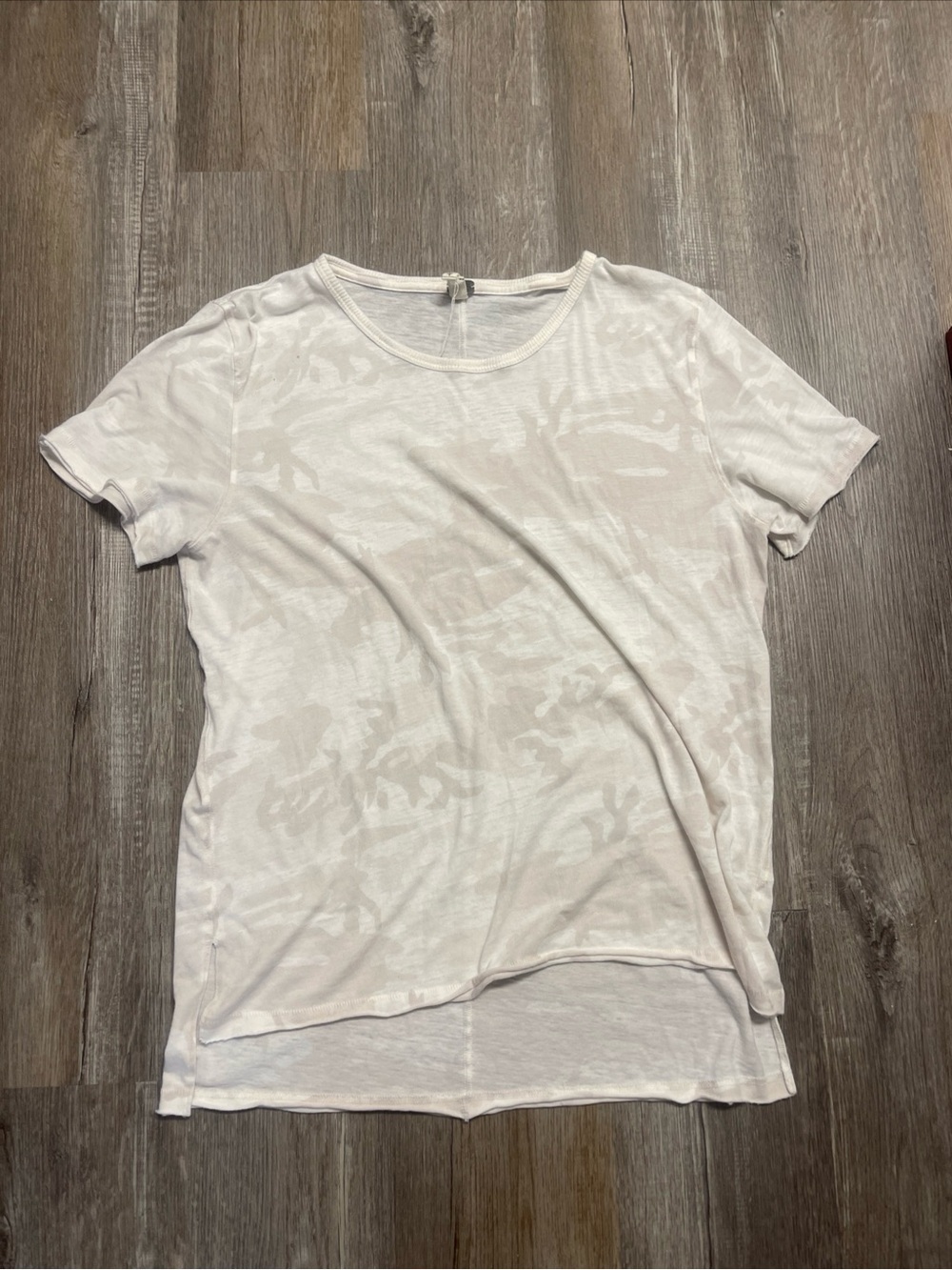 Free People We The Free T-Shirt Women Large Beige Camo Tee